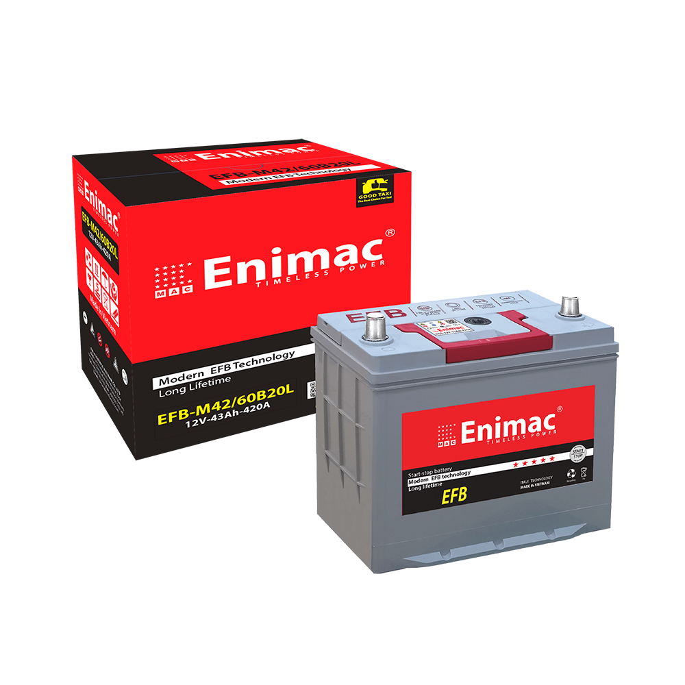 Ắc quy enimac efb 60b20l – m42 ( 12v 43ah )