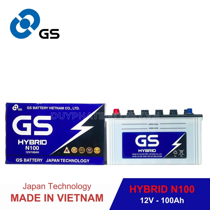 Bình ắc quy GS Hybrid N100 12V-100Ah